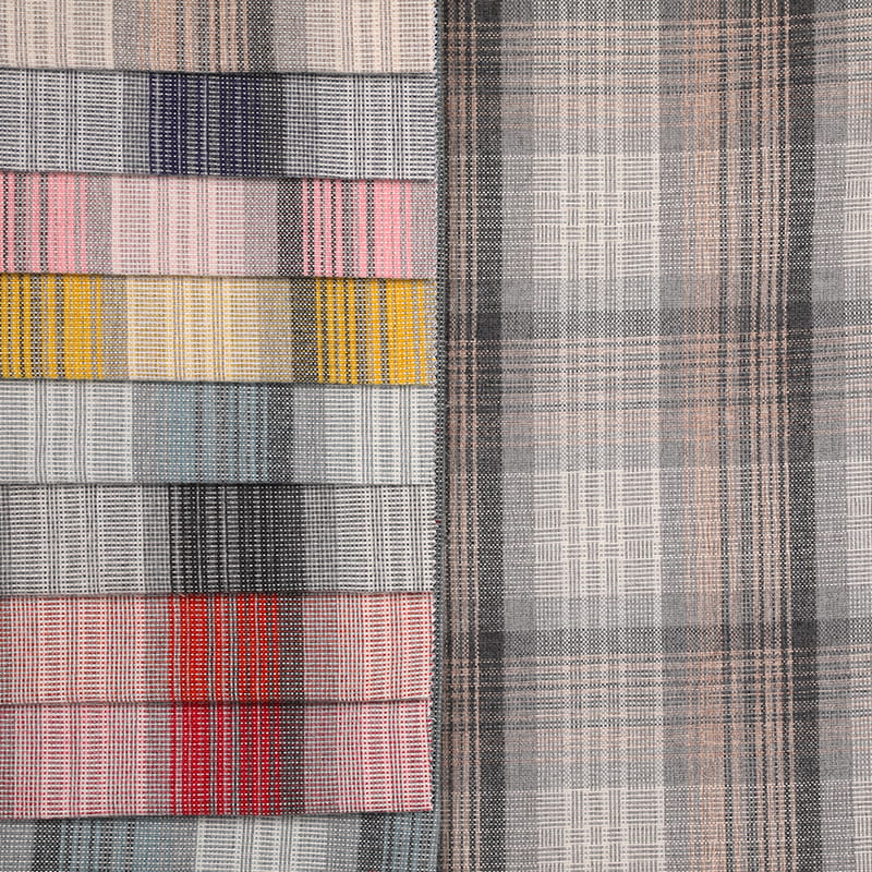 English Plaid Faux Linen Jacquard Fabric